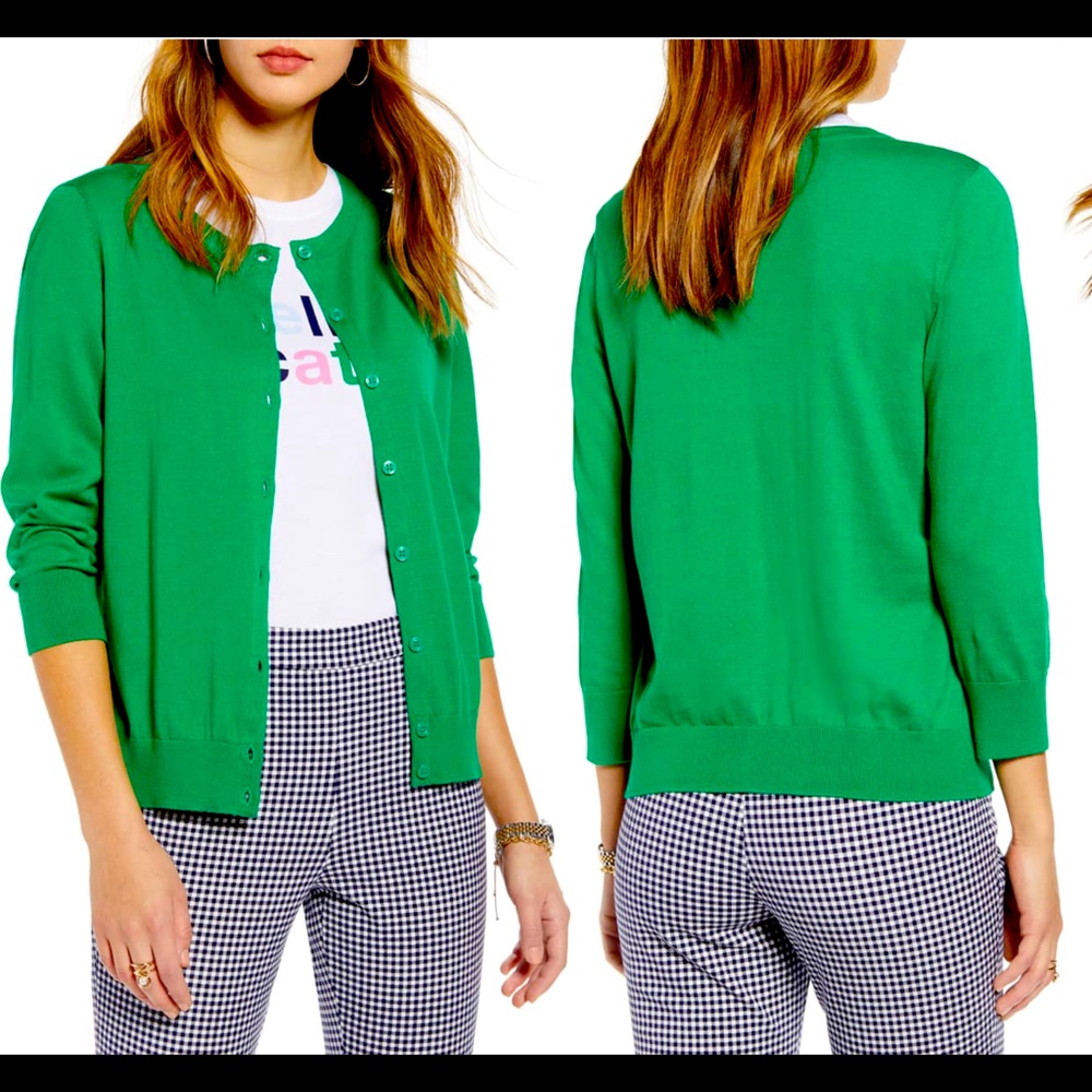 Zara knit kelly Green Cardigan Small
